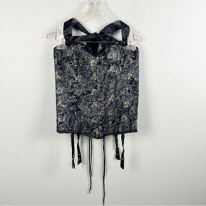 Fredericks of Hollywood lace overlay lace up halter bustiers corset